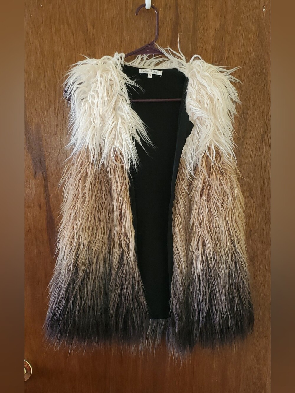 Willow & Clay Ombre Shaggy Vest Sz Small